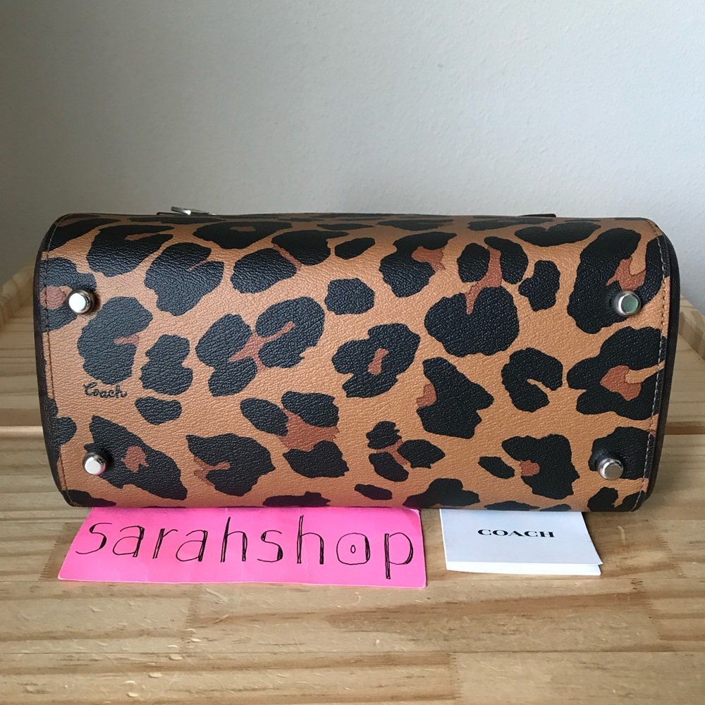 Coach Leopard Print Satchel with Black Accents - Picture 6 of 12